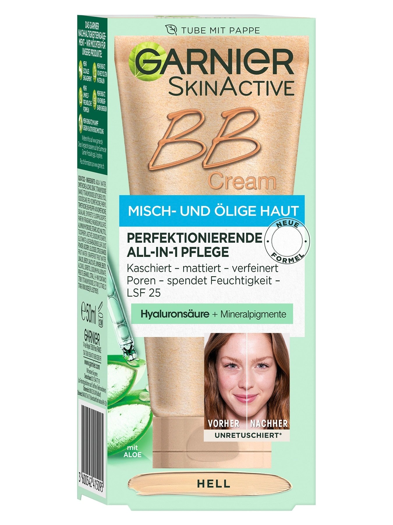 Verpackung der Garnier BB Cream fuer Mischhaut in hell